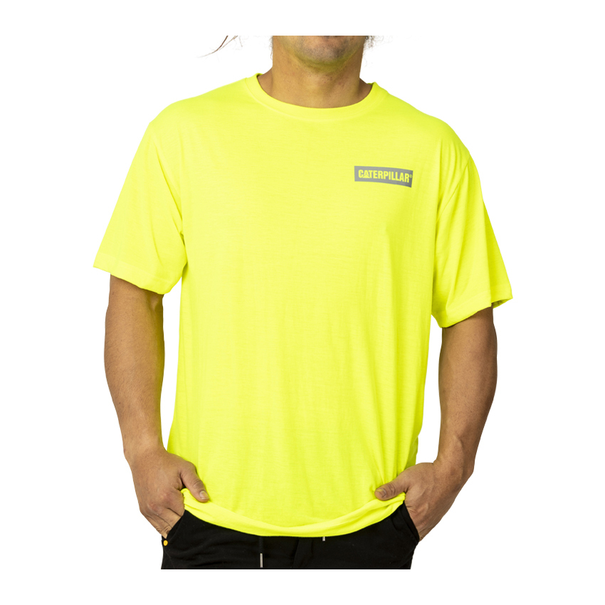 Caterpillar T-Shirts UAE Online - Caterpillar Triton Block S/S Mens - Yellow MDXBRH365